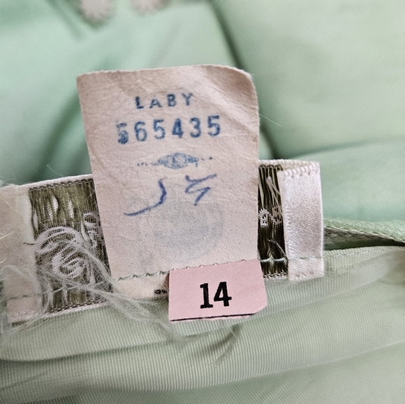 Vintage Sylvia Ann 60s Green Raw Silk Sheath Dress & Coat Size Medium Women L17 - Picture 12 of 15